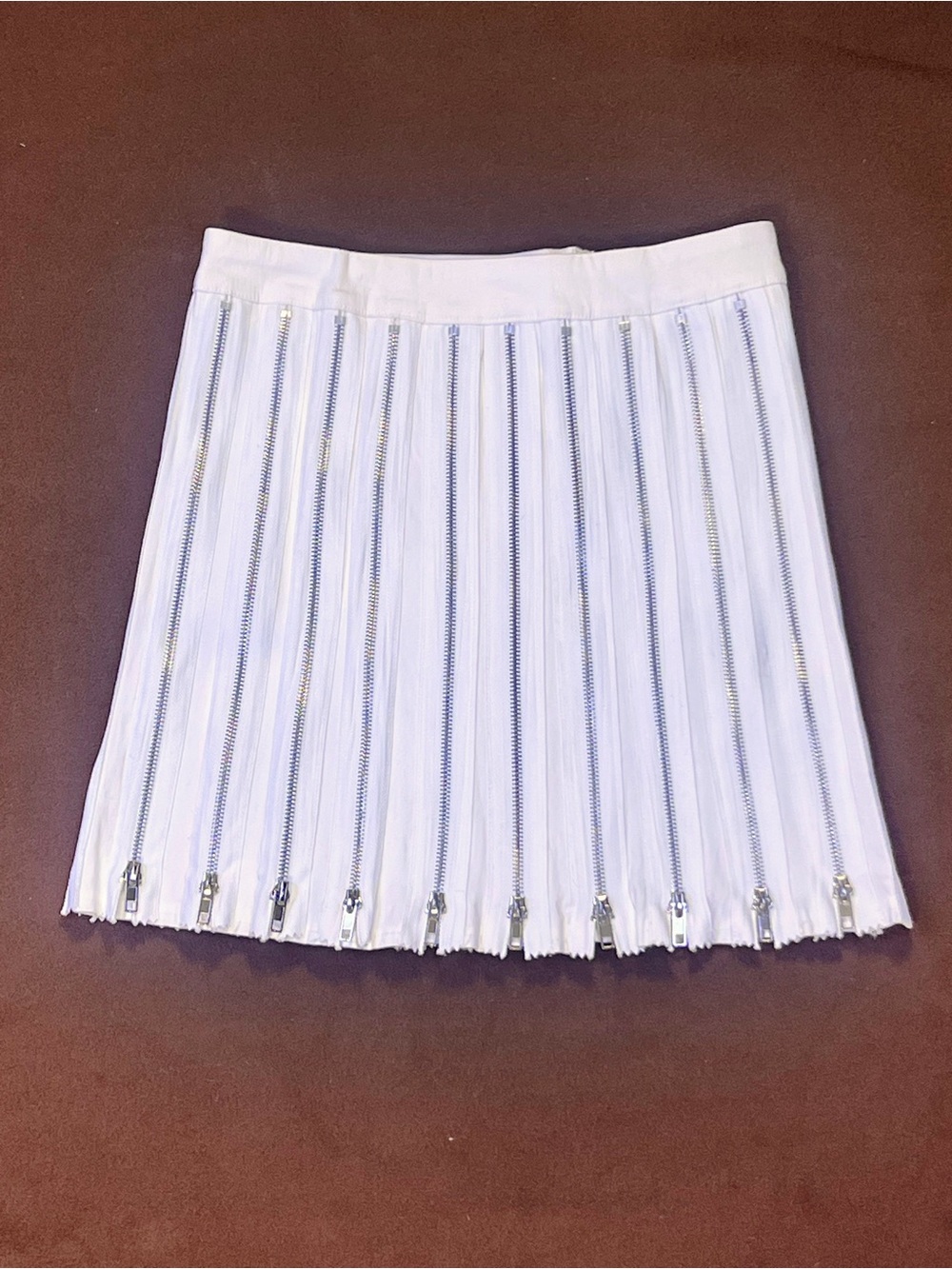 Hot & Delicious M White Zippered Mini Skirt Goth Punk